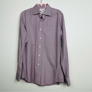 Charles Tyrwhitt Check Long Sleeve Button Down Dress Shirt Size 15 1/2